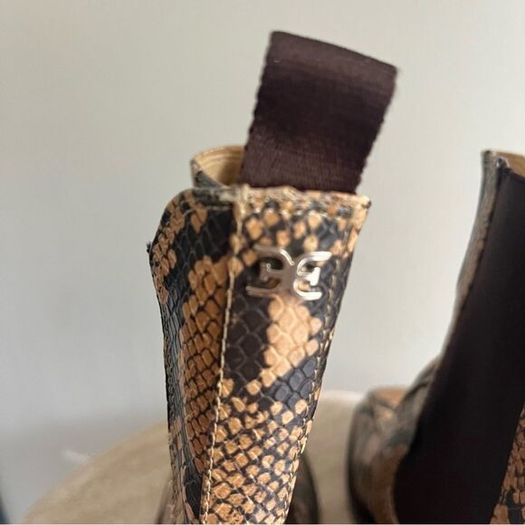 Sam Edelman Dasha Chelsea Leather Snake Print Boots Elastic Sides, 6.5 NWOB - Picture 10 of 12